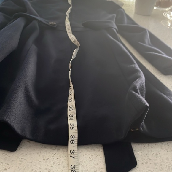 NWOT Rare Elevenses Anthropologie Runway Lapel Navy Wool Trench Coat size 4 🌹 - Picture 11 of 16